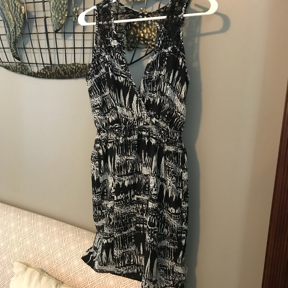 Black and white mini dress